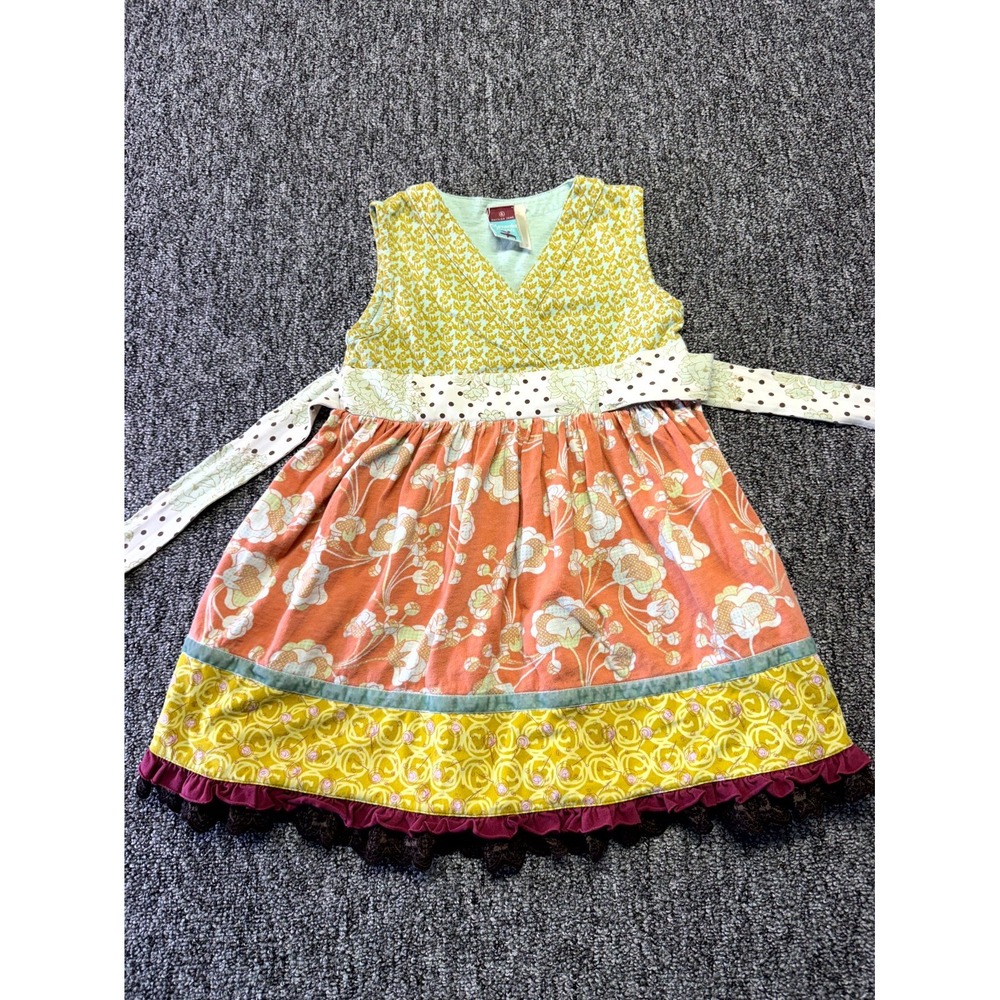 Matilda Jane Character Counts Wrap Dress Girls 6 Multicolor Floral Belted Waist